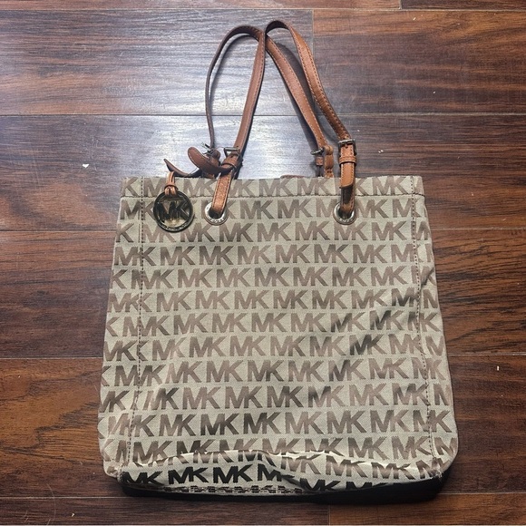 Michael Kors Canvas Jacquard Monogram Tote Bag - Picture 1 of 6